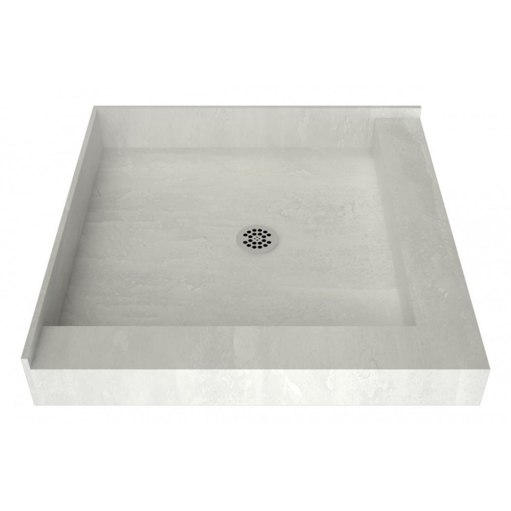 Redi Base 42 x 42 Shower Pan Center Drain Right Dual Curb