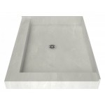 Redi Base 48 x 37 Shower Pan Center Drain Left Dual Curb