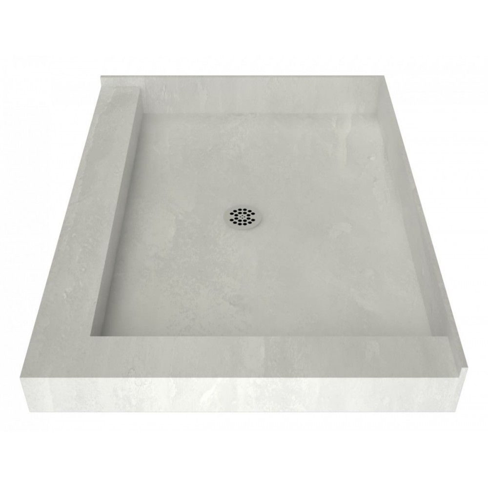 Redi Base 48 x 37 Shower Pan Center Drain Left Dual Curb