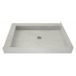 Redi Base 48 x 37 Shower Pan Center Drain Left Dual Curb