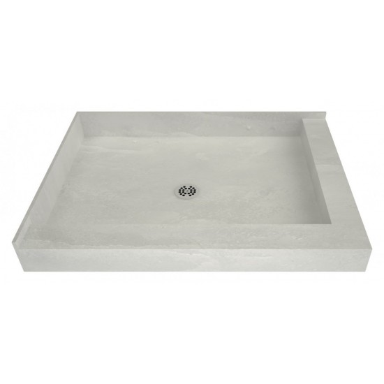 Redi Base 48 x 37 Shower Pan Center Drain Left Dual Curb