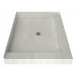 Redi Base 48 x 37 Shower Pan Center Drain Right Dual Curb