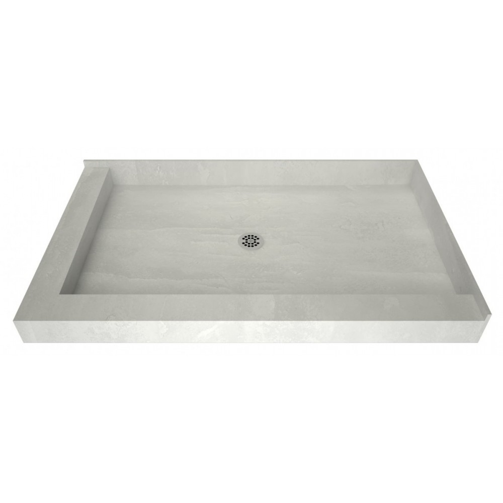 Redi Base 30 x 42 Shower Pan With Center Drain Left Dual Curb