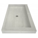 Redi Base 30 x 42 Shower Pan With Center Drain Left Dual Curb