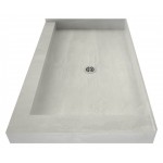 Redi Base 30 x 42 Shower Pan With Center Drain Right Dual Curb