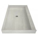 Redi Base 30 x 48 Shower Pan Center Drain Right Dual Curb