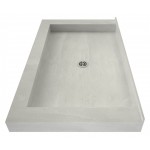 Redi Base 30 x 54 Triple Curb Shower Pan With Center Drain