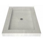 Redi Base 48 x 37 Triple Curb Shower Pan With Center Drain