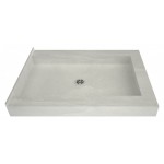 Redi Base 48 x 37 Triple Curb Shower Pan With Center Drain