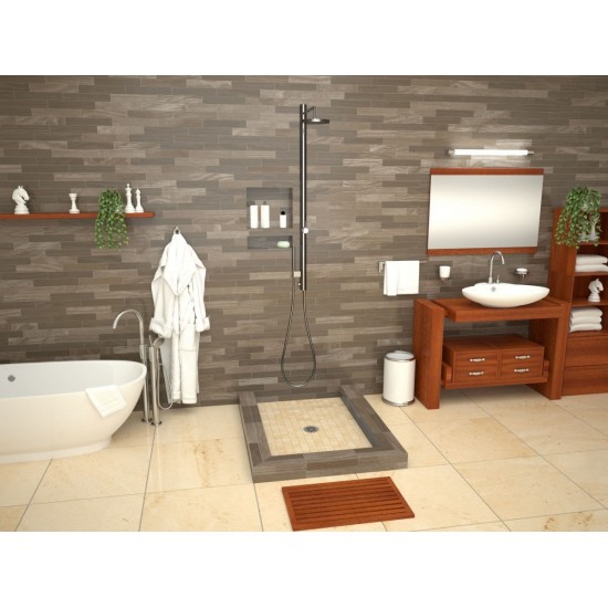 Redi Base 42 x 36 Triple Curb Shower Pan With Center Drain