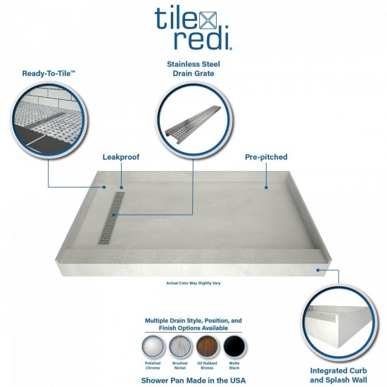 Redi Trench 30 x 48 Shower Pan Left PC Trench