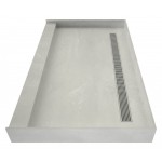 Redi Trench 34 x 48 Single Curb Shower Pan Back PC Trench