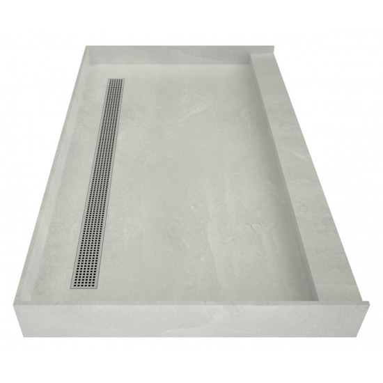 Redi Trench 34 x 48 Single Curb Shower Pan Back PC Trench