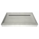 Redi Trench 34 x 48 Single Curb Shower Pan Back Solid BN Trench