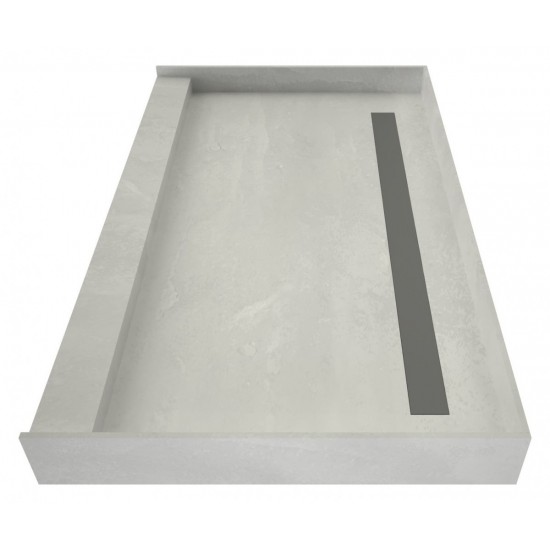 Redi Trench 34 x 48 Single Curb Shower Pan Back Solid BN Trench