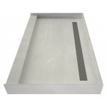 Redi Trench 34 x 48 Single Curb Shower Pan Back Tileable Trench