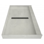 Redi Trench 34 x 48 Shower Pan Center Designer BN Linear Drain