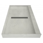 Redi Trench 34 x 60 Shower Pan Center Solid BN Trench Drain