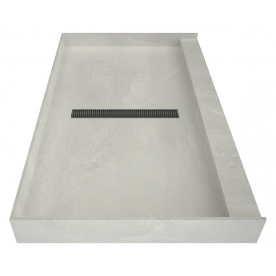 Redi Trench 36 x 48 Shower Pan Center Designer BN Linear Drain