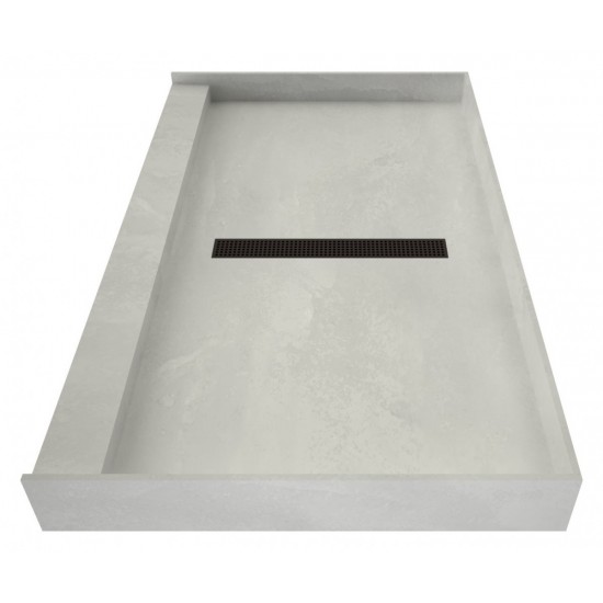 Redi Trench 42 x 60 Shower Pan Center Designer OB Linear Drain