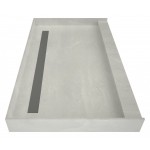 Redi Trench 48 x 72 Single Curb Shower Pan Back Tileable Trench