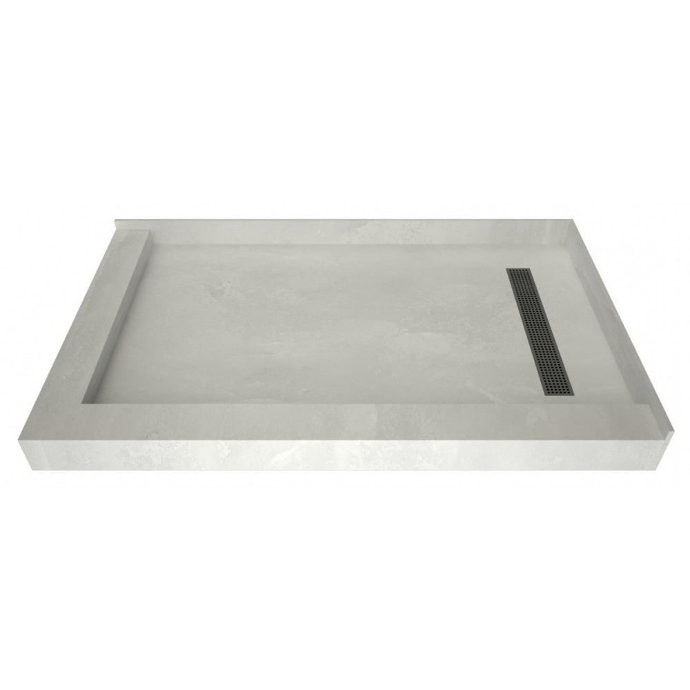 Redi Trench 30 x 48 Shower Pan Right BN Trench L Dual Curb