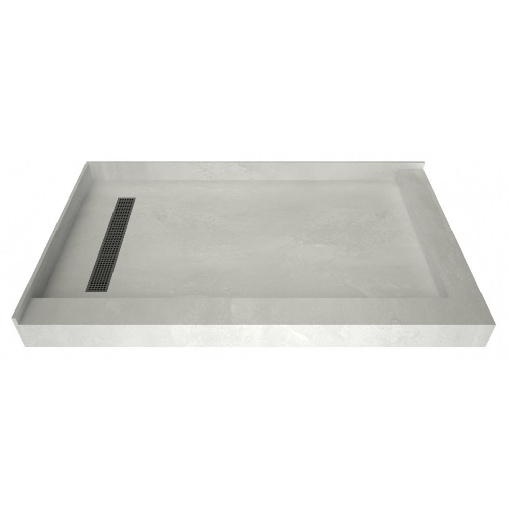 Redi Trench 30 x 60 Shower Pan Left BN Trench R Dual Curb