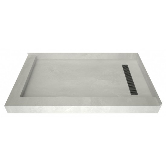 Redi Trench 30 x 60 Shower Pan Right BN Trench L Dual Curb