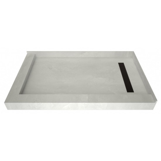 Redi Trench 30 x 60 Shower Pan Right OB Trench L Dual Curb