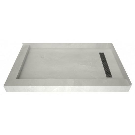 Redi Trench 32 x 60 Shower Pan Right BN Trench L Dual Curb