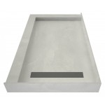 Redi Trench 33 x 60 Pan Right Solid BN Trench L Dual Curb