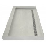 Redi Trench 34 x 48 Shower Pan Back PC Trench L Dual Curb