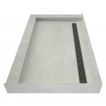 Redi Trench 34 x 48 Shower Pan Back BN Trench L Dual Curb