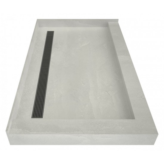 Redi Trench 34 x 48 Shower Pan Back BN Trench L Dual Curb