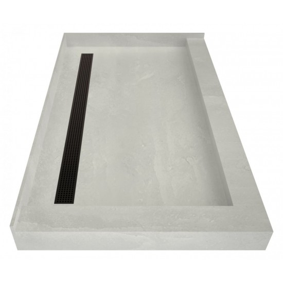 Redi Trench 34 x 48 Shower Pan Back OB Trench L Dual Curb