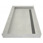 Redi Trench 34 x 48 Shower Pan Back Solid BN Trench L Dual Curb