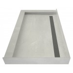 Redi Trench 34 x 48 Shower Pan Back Tileable Trench L Dual Curb