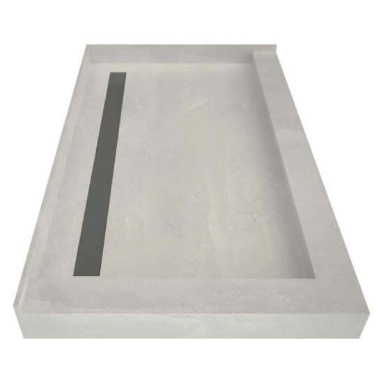 Redi Trench 34 x 48 Shower Pan Back Tileable Trench L Dual Curb