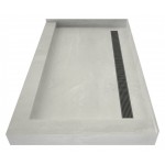 Redi Trench 34 x 48 Shower Pan Back BN Trench R Dual Curb