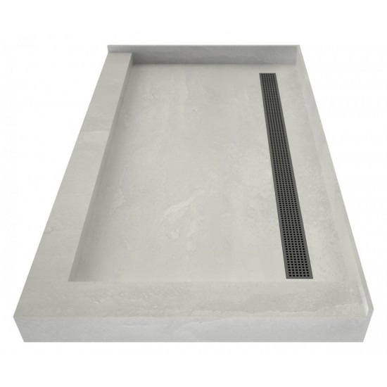 Redi Trench 34 x 48 Shower Pan Back BN Trench R Dual Curb