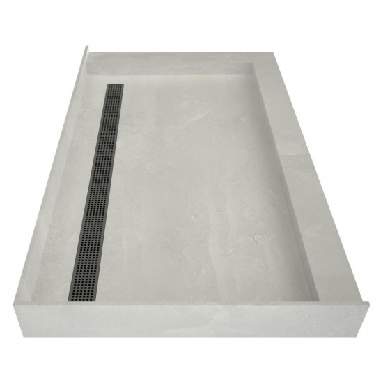 Redi Trench 34 x 48 Shower Pan Back BN Trench R Dual Curb