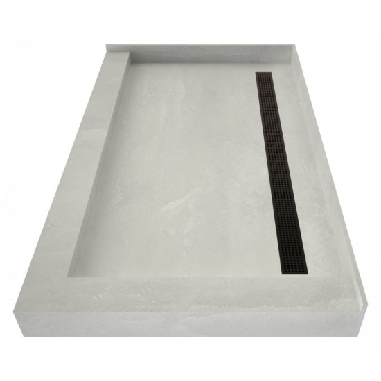 Redi Trench 34 x 48 Shower Pan Back OB Trench R Dual Curb