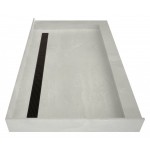 Redi Trench 34 x 48 Shower Pan Back OB Trench R Dual Curb