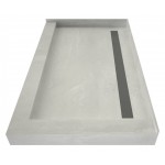 Redi Trench 34 x 48 Shower Pan Back Solid BN Trench R Dual Curb