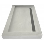 Redi Trench 34 x 48 Shower Pan Back Tileable Trench R Dual Curb