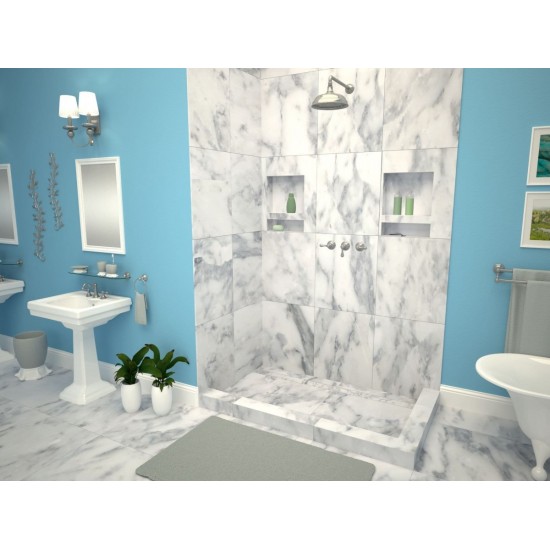 Redi Trench 34 x 48 Shower Pan Back Tileable Trench R Dual Curb