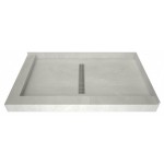 Redi Trench 34 x 48 Shower Pan Center Designer PC Linear Drain L Dual Curb