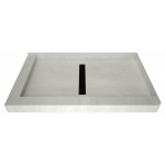 Redi Trench 34 x 48 Shower Pan Center Designer MB Linear Drain L Dual Curb