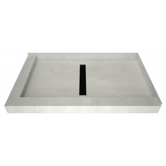 Redi Trench 34 x 48 Shower Pan Center Designer MB Linear Drain L Dual Curb