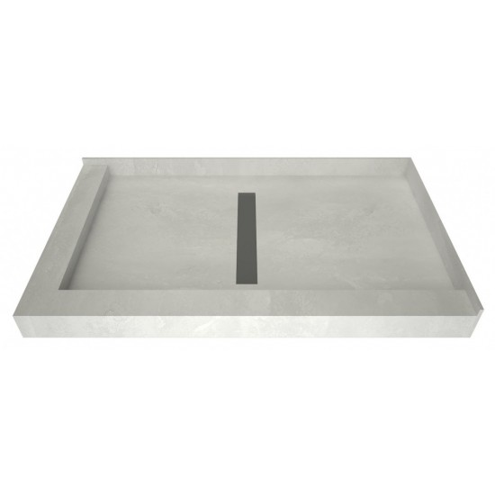 Redi Trench 34 x 48 Shower Pan Center Tileable Linear Drain L Dual Curb